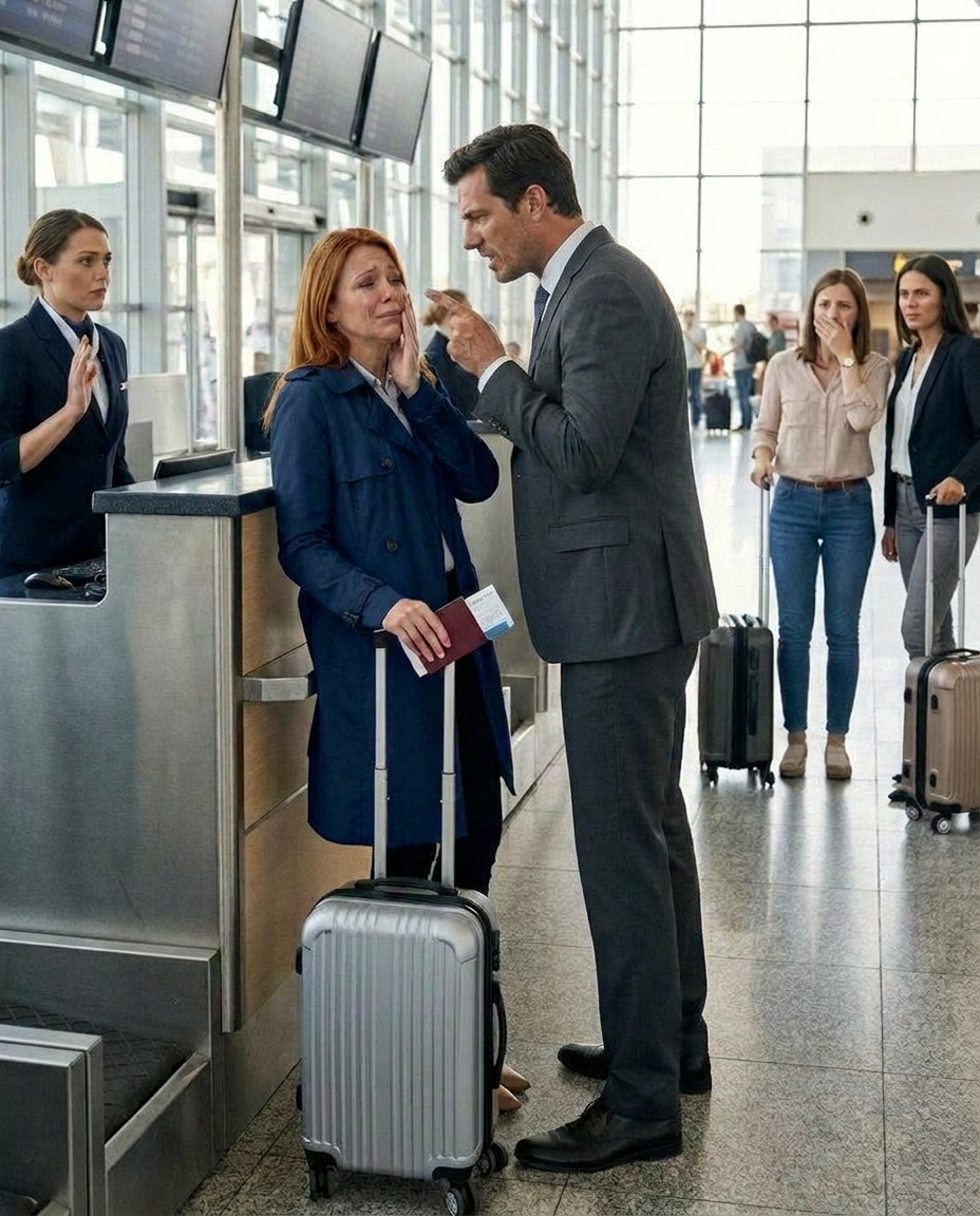 My father slap:ped me at the airport because I refused to give my first-class seat to my younger sister… and seconds later, my entire family realized I had paid for the entire trip myself.