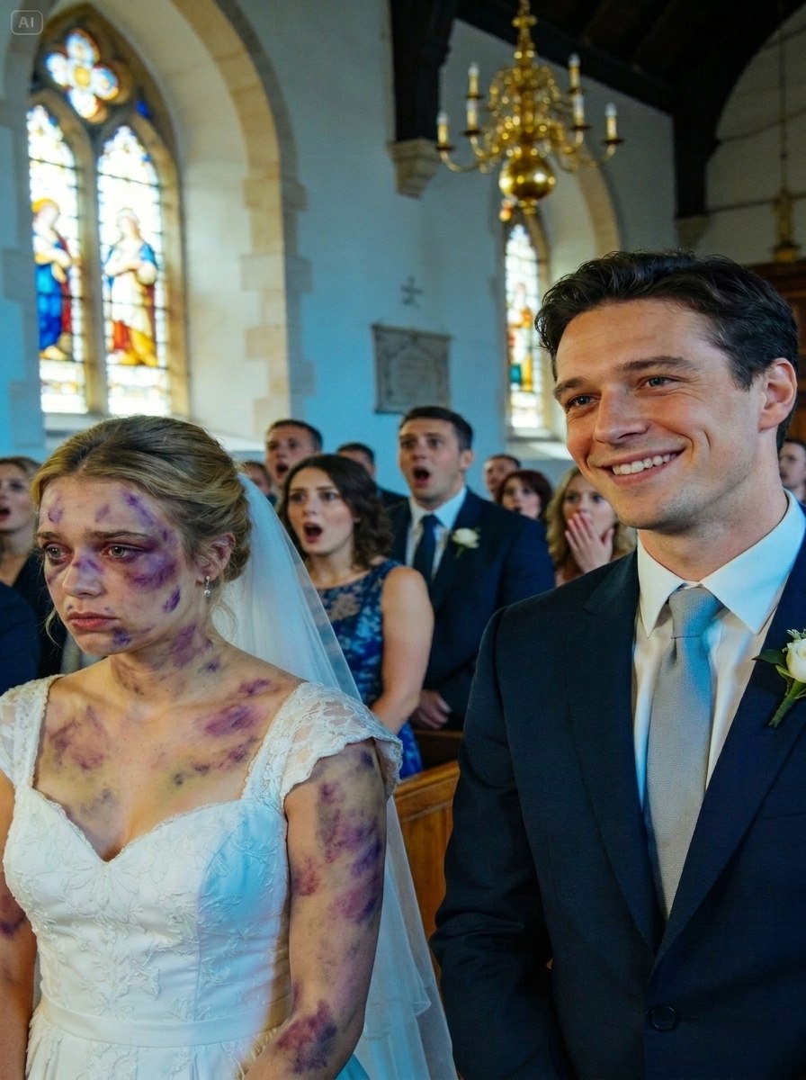 ON MY WEDDING DAY, I SHOWED UP WITH A BRUISED EYE… THEN MY FIANCÉ SMILED AND SAID, “IT’S SO SHE LEARNS” On the morning of her wedding, Valeria stood in front of the bridal suite mirror with concealer layered over her swollen left eye. The makeup artist had done everything she could. But some marks cannot be hidden completely. The worst part was not even the bruise. It was knowing her own mother had left it there the night before. Diana Salgado was admired by everyone in San Ángel. She hosted charity breakfasts, wore perfect pearls, smiled for neighborhood magazines, and acted like the kind of woman everyone respected. But behind closed doors, Valeria knew the truth. Diana could turn one word into a wound. And the night before the wedding, when Valeria refused to change the seating chart again, Diana grabbed her arm. Valeria pulled away, and her mother’s sapphire ring struck near her eye. Then Diana said the sentence Valeria had heard her whole life: “Look what you made me do.” Valeria almost canceled everything. But when she called Julián, her fiancé, he told her to sleep. He said they would talk after the ceremony. He said it wasn’t worth making a scene. So Valeria put on her white dress and walked into the church, hoping marriage would finally be her way out. Then, during the ceremony, Diana stood and made a joke about Valeria being “dramatic.” A few guests laughed. Diana handed the microphone to Julián. Valeria waited for him to defend her. Instead, he smiled, looked at her bruised eye, and said: “It’s so she learns.” The room laughed. And in that moment, Valeria realized she was not walking into freedom. She was walking into the same pain with a different name. So she lifted her veil… and did something nobody in that church expected. Because Facebook does not allow us to post the full long story here, we can only share a short part of it. If you enjoyed this story and want to read the complete version, please comment “Read 50s” below so we know you’re interested. We will share our community link in the comments, where you can read the full story with the complete ending. Don’t worry — this is the full version, not just a short preview. The ending is emotional, powerful, and truly worth reading.