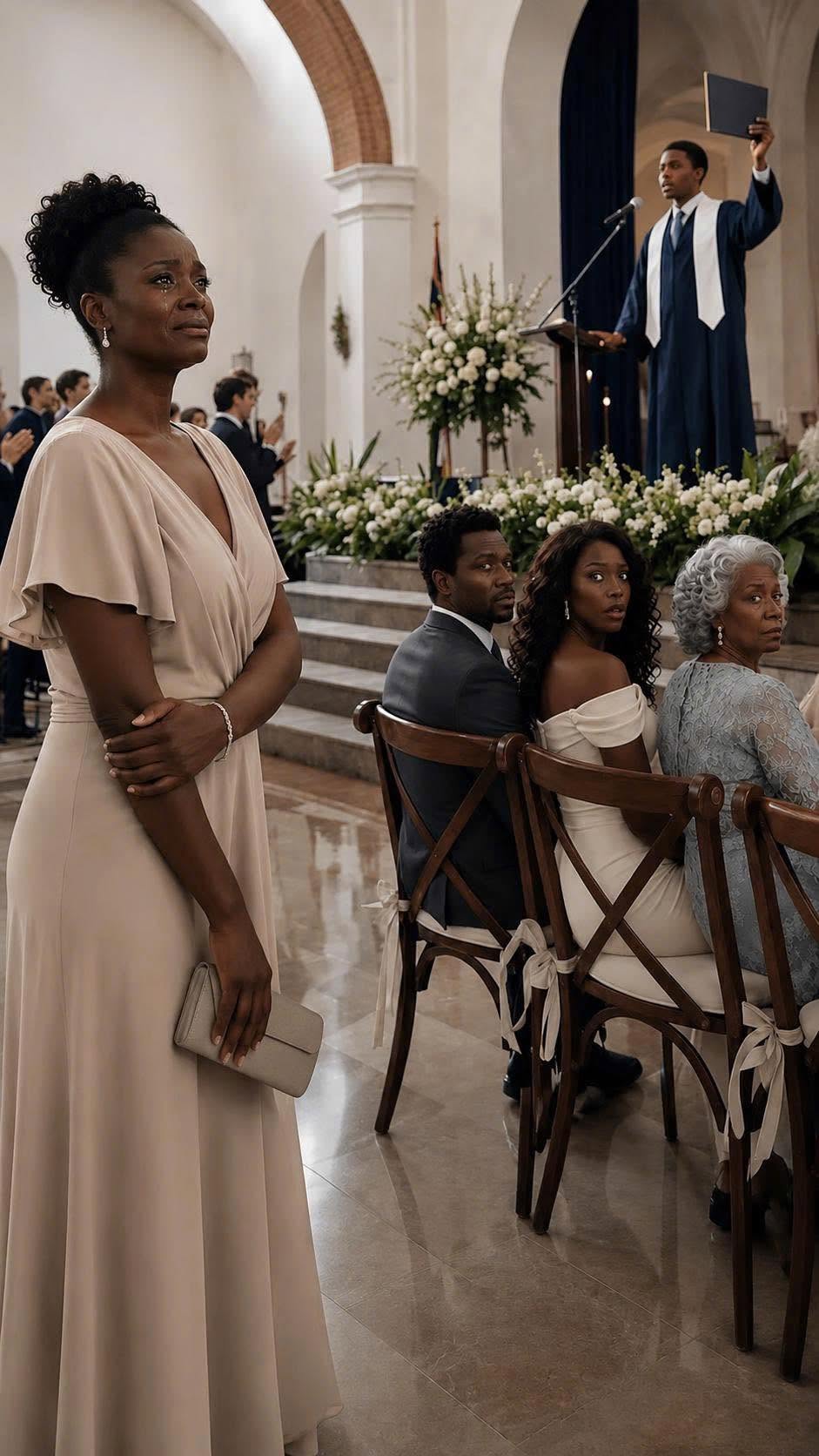 My Ex-Husband’s New Wife Sent Me to the Back at My Son’s Graduation—Then My Son Said One Sentence on Stage and the Whole Room Stood Up
