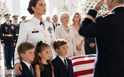 At my ex-husband’s military funeral, his pregnant mistress sat in front as his family treated her like the widow. But when the general came forward with the folded flag, he walked past her, stopped in front of me and our triplets, then saluted. “Captain,” he said for everyone to hear. What happened next stunned the entire cemetery.