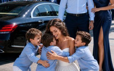 My billionaire ex-husband sat next to me on a flight just to sh3me me—until three little boys stepped out of a Bentley and ran toward me, calling, “Mom!”