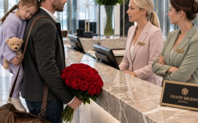 A widowed father was turned away at his own hotel with his sleeping daughter in his arms… but by the time the staff realized who he truly was, it was already too late.