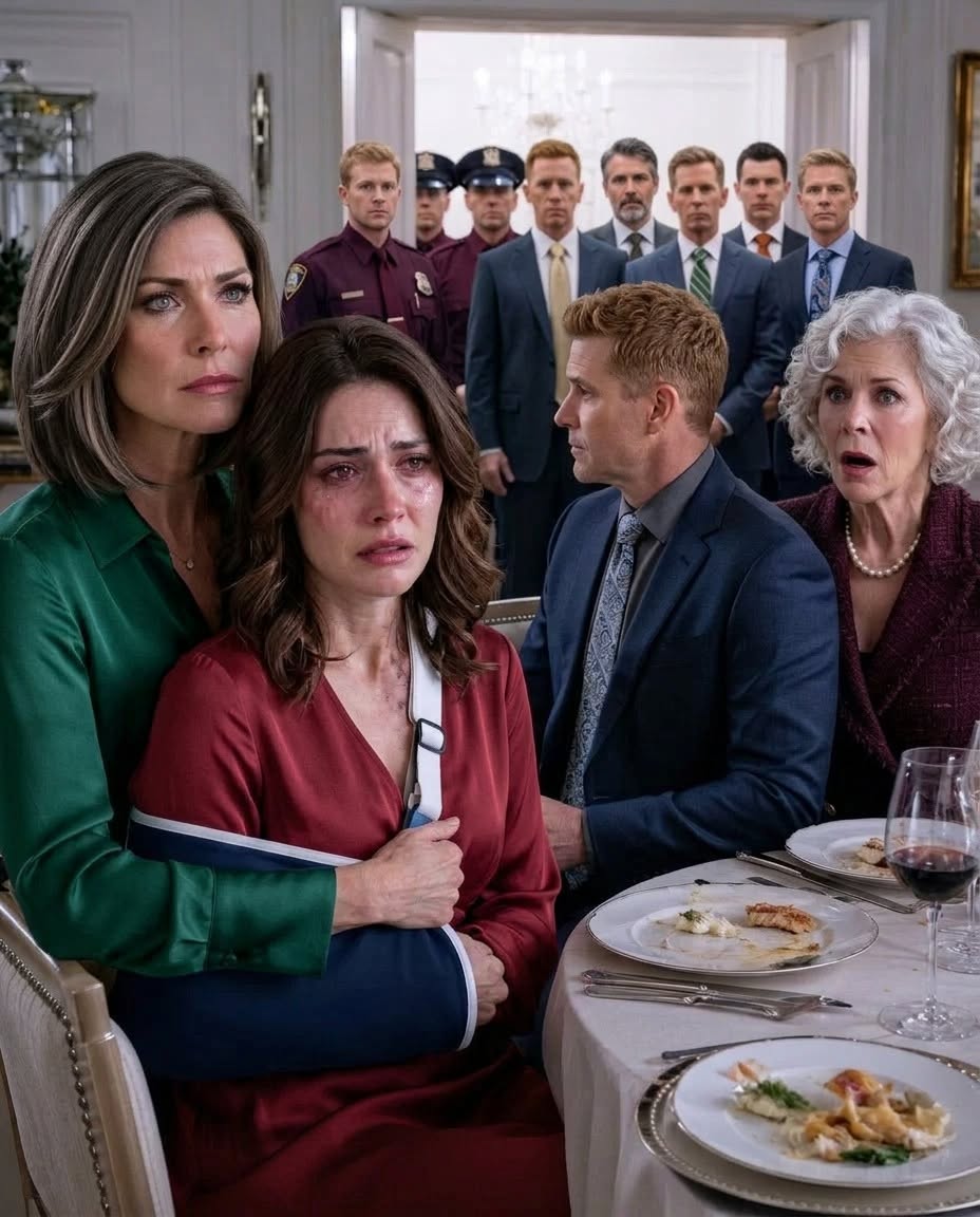 I came to my daughter’s dinner and saw her arm in a sling. Her mother-in-law laughed, “My son taught her obedience.” I sat beside her and made one call. Thirty minutes later, police and his company board were at the door.
