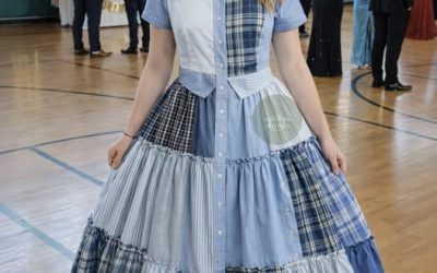 I Sewed My Prom Dress From My Dad’s Work Shirts—They Laughed at Me, Until the Principal Took the Mic and the Room Fell Silent