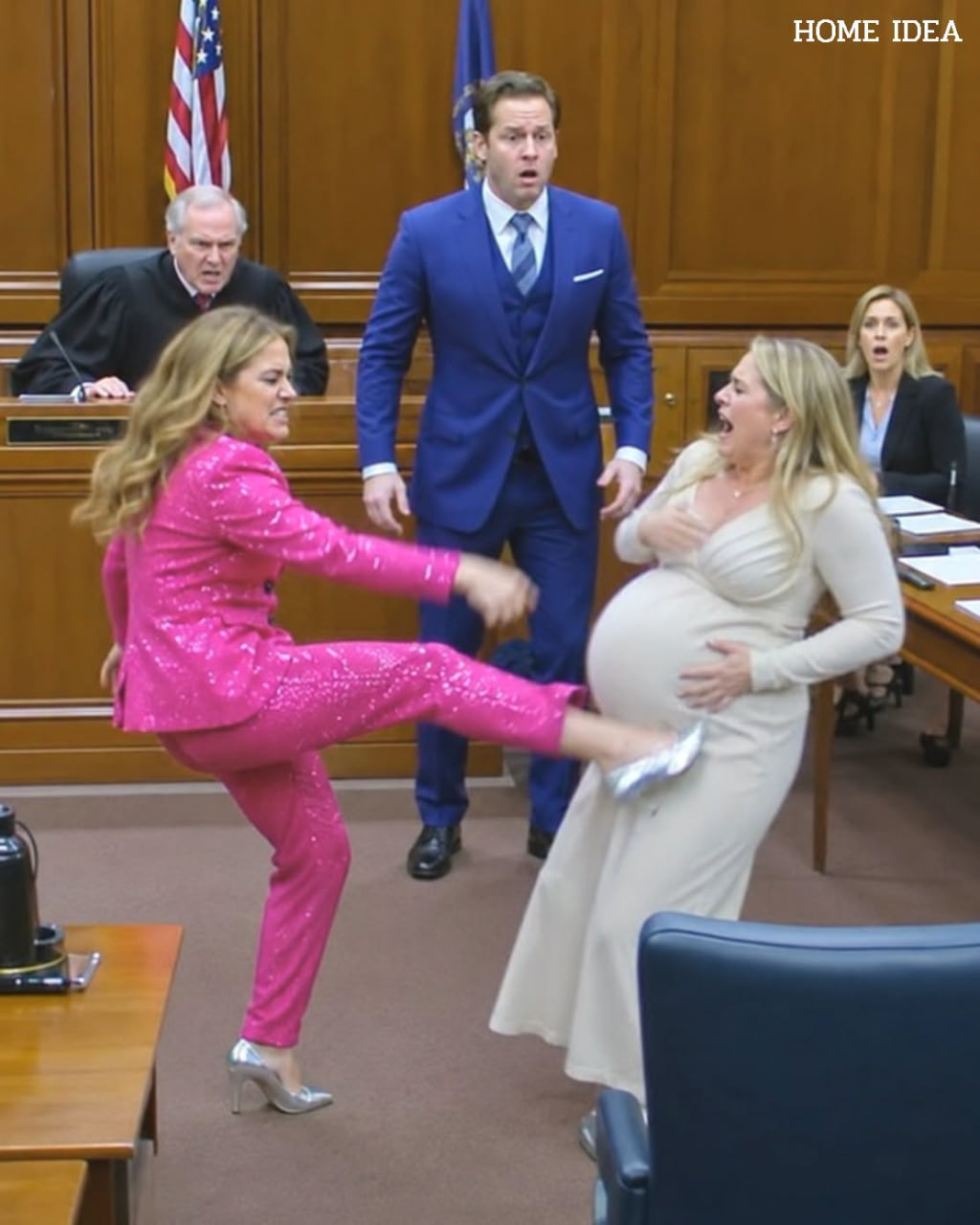 The Billionaire Let His Mistress Kick His Pregnant Wife In Court—But He Didn’t Know The Judge Had Been Waiting Twenty-Eight Years For This Moment